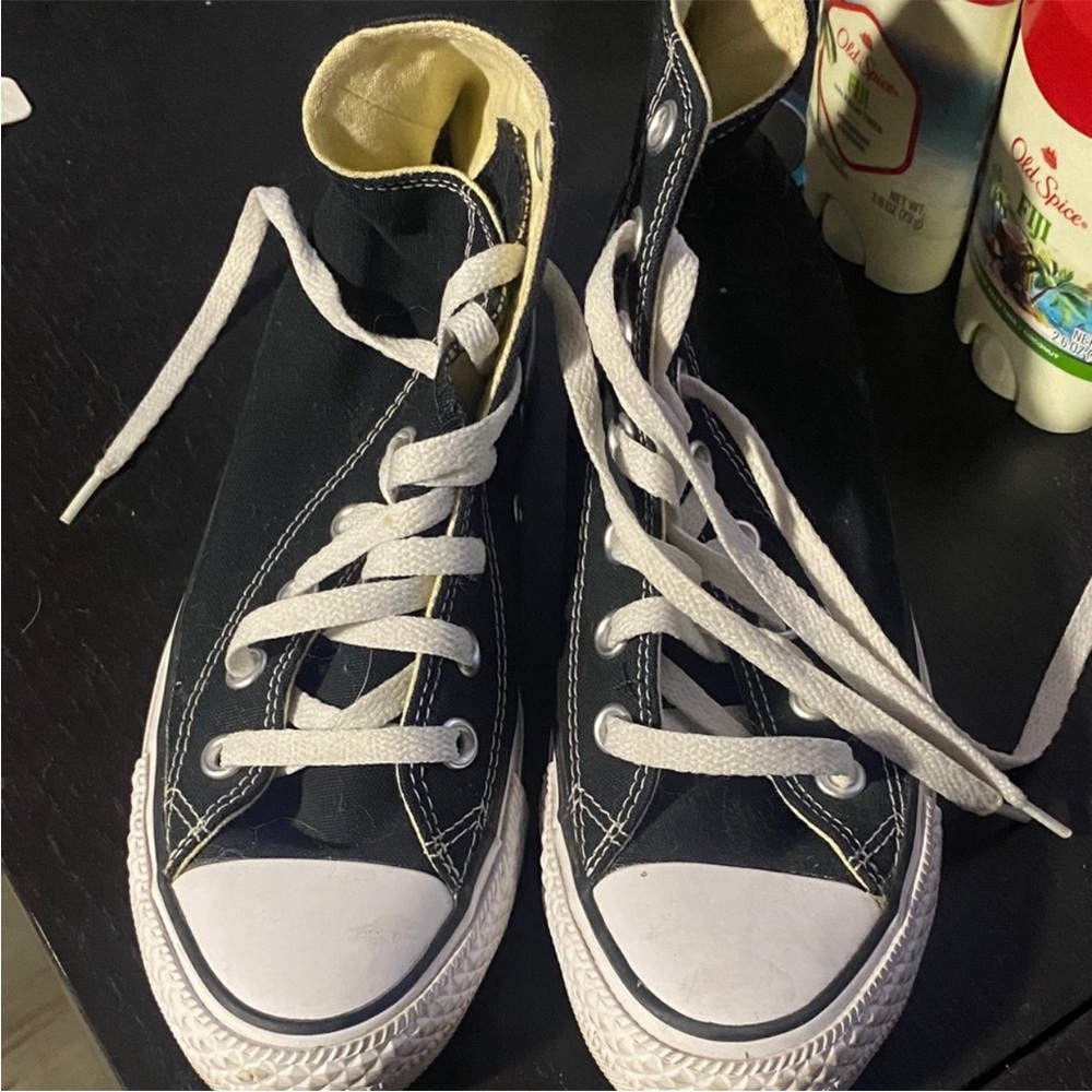 Classic Black High-Top Kids Sneakers